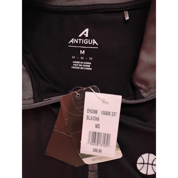 Men's Antigua Utah Jazz Quarter Zip Sweater Black Gray Medium - Picture 5 of 6